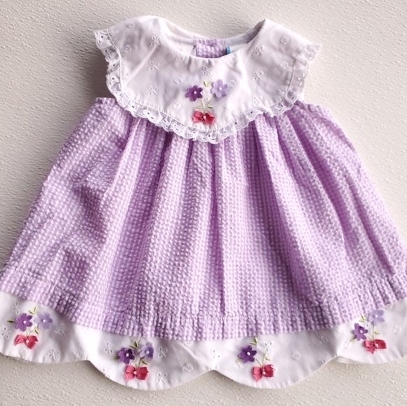 Vintage Little Bitty Dress Sleeveless Purple|White Baby Girls 24 Months - Picture 2 of 5